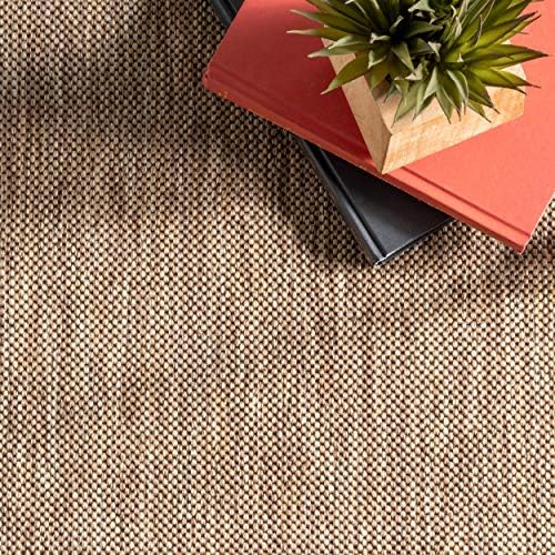 nuLOOM Asha Light Brown Bordered Indoor/Outdoor Area Rug - Image 4