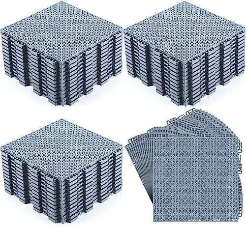 50 Pack Drainage Mats Interlocking Tile 10" x 10" Rubber Floor Tiles by Huwena