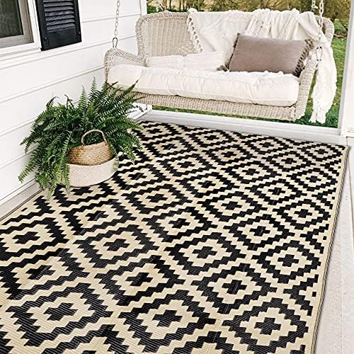 SAND MINE Waterproof Outdoor Rug 5x8 ft, Plastic Reversible Rug, Modern Area Rug by SANDMIND