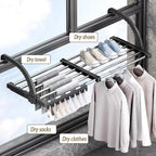 Portable Clothes Drying Rack for Balcony Railings Windowsill, Folding Towel - Image 4