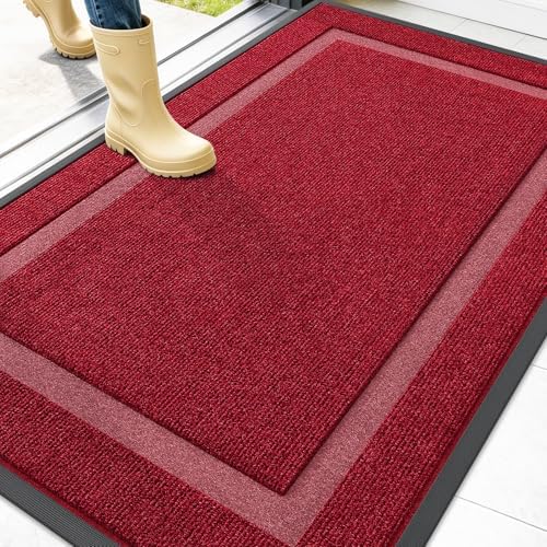 OLANLY Front Door Mat Outside 47x32, All-Season Heavy-Duty Rubber Doormat by OLANLY