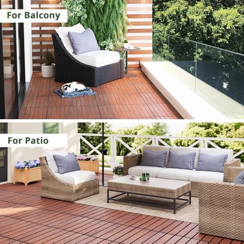 BEEFURNI Interlocking Acacia Wood Deck Tiles 12x12 - Image 3