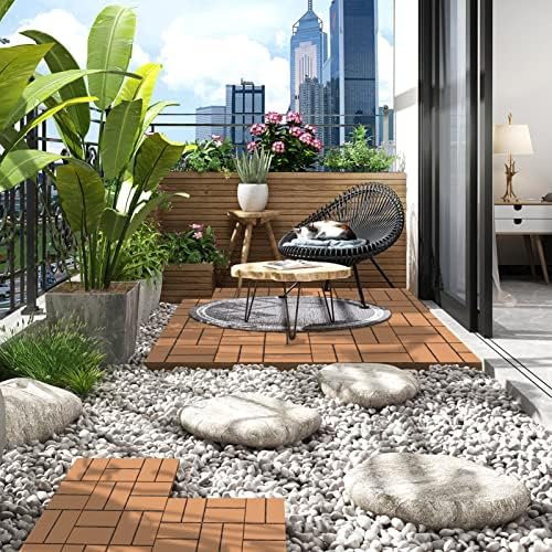 Goovilla Plastic Interlocking Deck Tiles, 36 Pack 12"x12" - Image 2