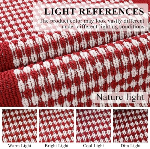 Ileading Hallway Runner Rug 2x10ft Red Kitchen Floor Mat Modern Geometric Non - Image 5
