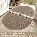 BEQHAUSE Dirt Trapper Door Mat Indoor 2 PCS Half Circle, 17x30 in - Image 3