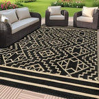 SAND MINE Reversible Mats, Plastic Straw Rug, Modern Area Rug, Large Floor Mat by SANDMIND