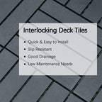 Plastic Interlocking Deck Tiles, 12x12 Inches Waterproof Outdoor Patio Flooring - Image 7