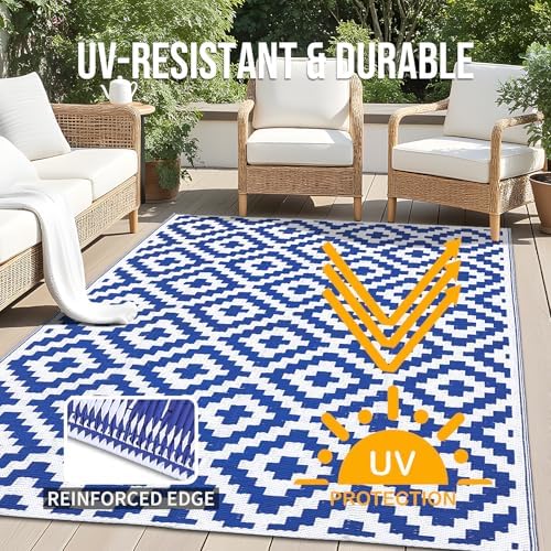 OLANLY Outdoor Rug 5x8 ft Waterproof Reversible Mat - Image 4