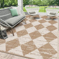 HEBE Outdoor Rug Waterproof 6'x9', Checkered Reversible Plastic Patio Rug by HEBE