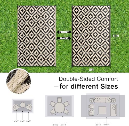 OLANLY Outdoor Rug 8x10 ft Waterproof Reversible Mat - Image 2