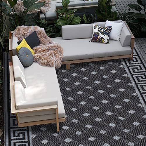 SAND MINE Reversible Mats, Plastic Straw Rug, Modern Area Rug, Large Floor Mat - Image 5