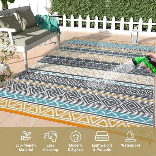 GlowSol Outdoor Rugs 8x10 Waterproof Portable Camping Carpet, Reversible - Image 6