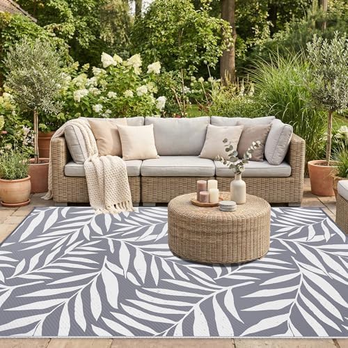 Smiry Outdoor Rug 8x10 ft Waterproof Reversible Leaf Mat - Image 5