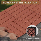 Composite Interlocking Deck Tiles Outdoor, 9 Pack - Image 2