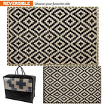 SAND MINE Reversible Mats with Led Strip Lights, Plastic Straw Rug, Modern Area - Image 3
