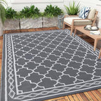 GlowSol Reversible Outdoor Rug 9x12 ft Clearance, Waterproof Outdoor Plastic by GLOWSOL