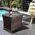VINGLI Outdoor Wicker Side Table Patio Side Tables - Image 5