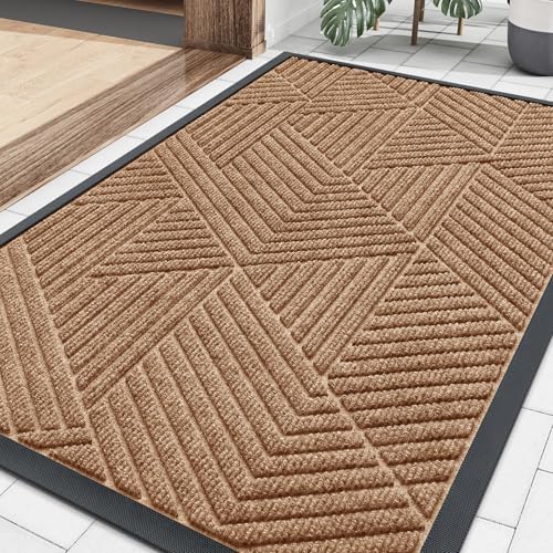 Smiry Front Door Mat Outside Entrance, Low Profile Rubber Doormat by Smiry