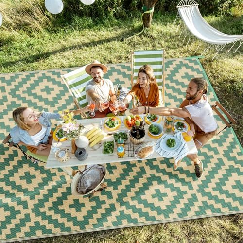 Kalafun Outdoor Patio Plastic Straw Rug, 5x8 ft - Image 2