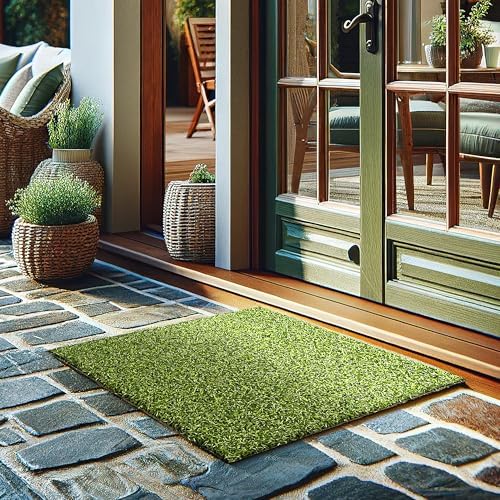 Ottomanson Front Door Mat for Indoors & Outdoors, Artificial Grass Mat by Ottomanson