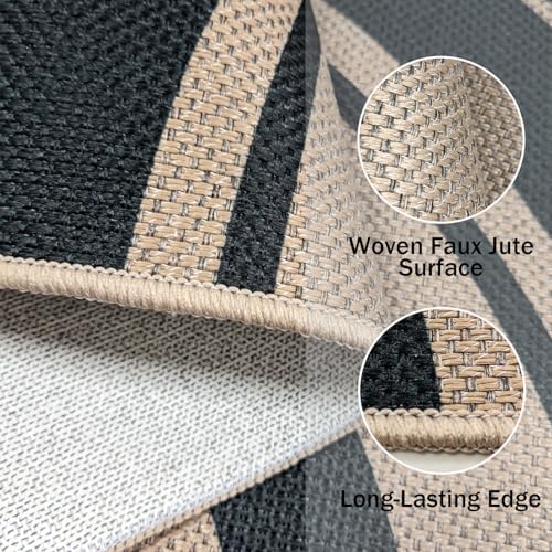 Easy Jute Rug 3x6Ft Half Circle Rainbow Carpet - Image 6