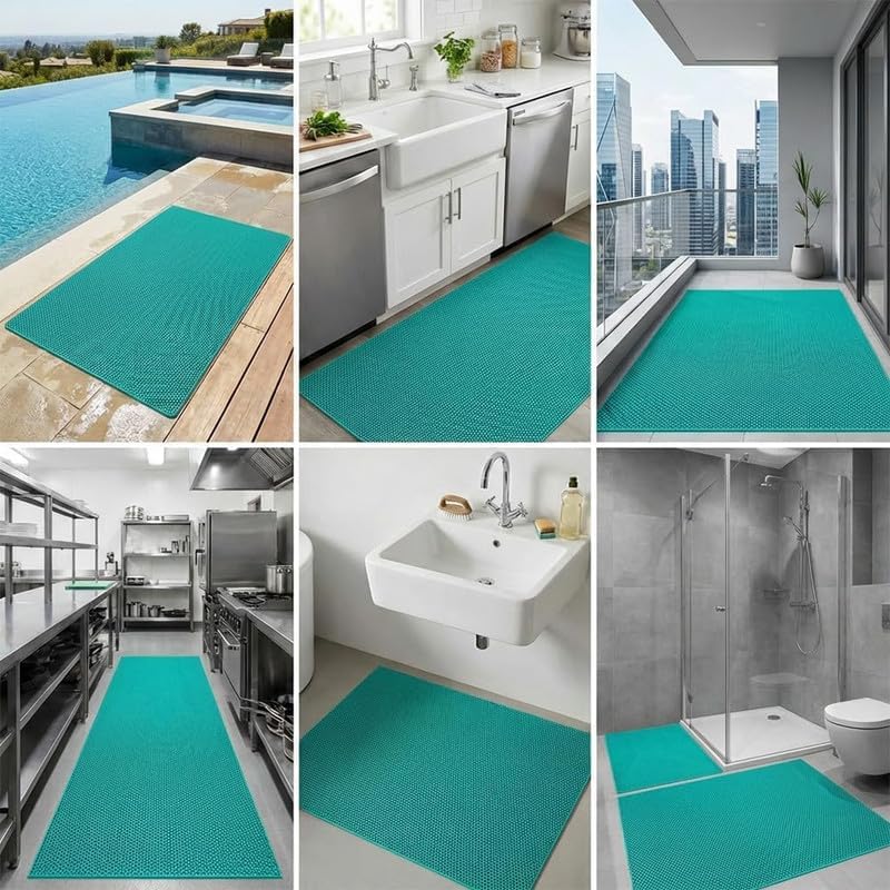 Anti Slip Drainage Mat Cutable Pool Flooring Bathroom Mats 4FTX71FT PVC Mesh - Image 5