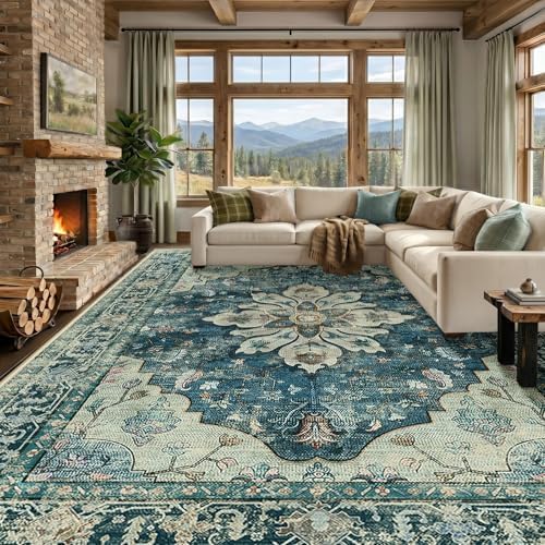 RELEANY Washable Area Rug, Large 9'x12' by RELEANY