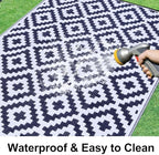 Smiry Outdoor Rug 9x18 ft Waterproof Reversible Boho Mat - Image 2