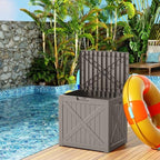 PatioZen 32 Gallon Resin Deck Box, Lockable Outdoor Storage Box - Image 3