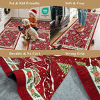 3-Piece Plaid Christmas Decorations Kitchen Rugs Set: Washable Non-Slip Kitchen - Image 5