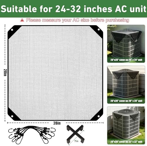 Air Conditioner Covers for Outside, Mesh AC Covers for Outdoor Units, Universal - Image 2