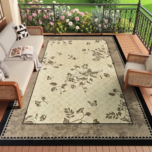 Easy Jute Outdoor Rug, Washable 4x6 Front Door Mat by FALARKLLC