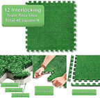 Sorbus Grass Foam Floor Tiles, Interlocking Turf Tiles - Image 4