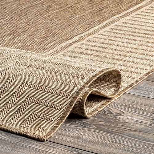 nuLOOM Asha Light Brown Bordered Indoor/Outdoor Area Rug - Image 5