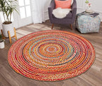 Hausattire Jute Cotton Braided Woven Rug 3 Feet Round - Image 3