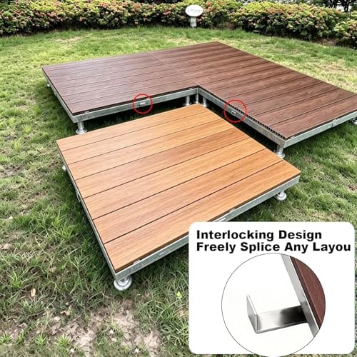 ESOYAWE Patio Raised Deck Platform 84x84cm, Modular Floating Deck Kit - Image 5