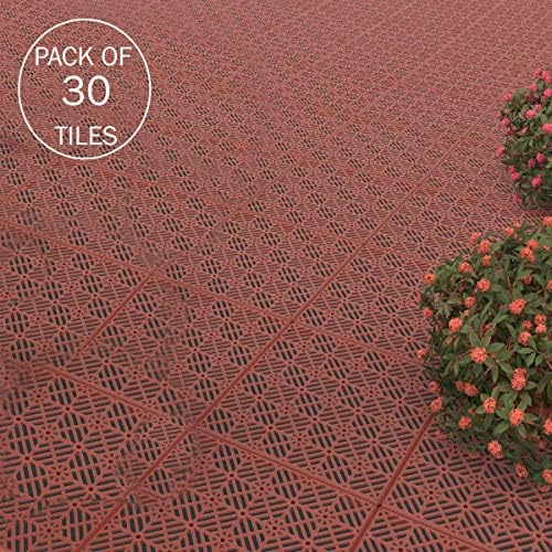 Deck Tiles - 30-Pack Polypropylene Interlocking Patio Tiles ? Outdoor Flooring - Image 3