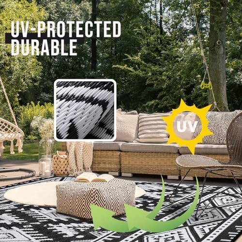 OLANLY Outdoor Rug 8x10 ft Waterproof Reversible Boho Mat - Image 4