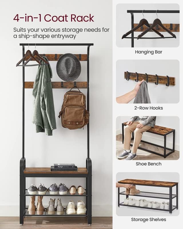 VASAGLE Coat Rack, Hall Tree - Image 3