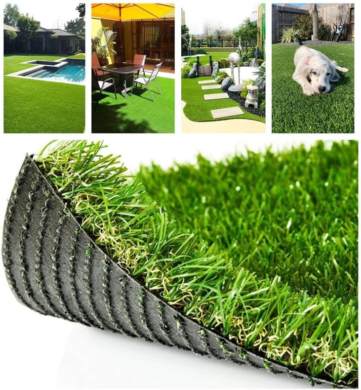 Deluxe Realistic Artificial Grass Turf 6FTX62FT, 1.37" Thick 70 oz Face Weight by %C2%B7Petgrow%C2%B7