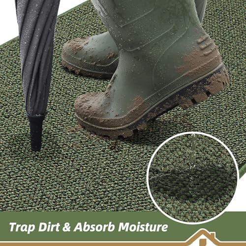BEQHAUSE Dirt Trapper Door Mat 20" x 32", Non-Slip Washable Doormats - Image 3