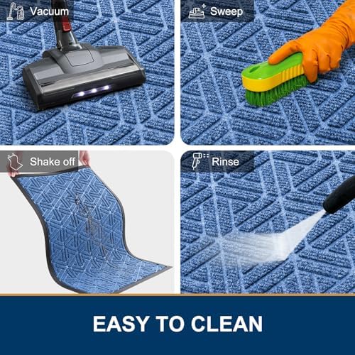 Smiry Front Door Mat Outside Entrance, Low Profile Rubber Doormat - Image 6