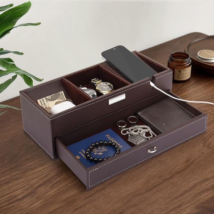 Baoyun Mens Valet Tray, Nightstand Organizers - Image 4