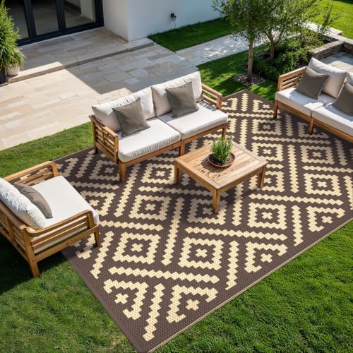 GENIMO Outdoor Rug, Waterproof Plastic Rugs 9'x12' by GENIMO