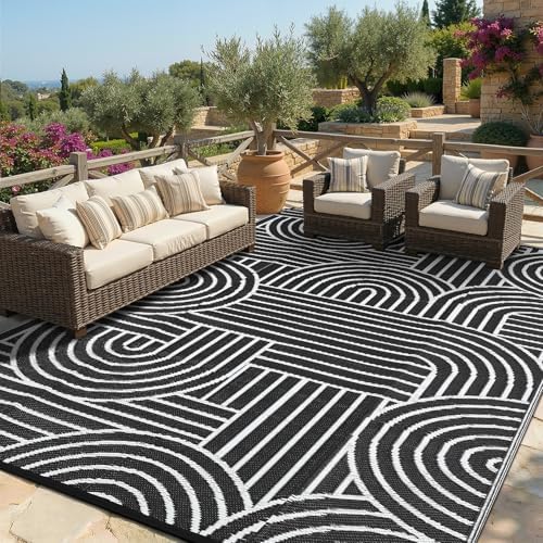 Garvee Reversible Rainbow Outdoor Rug 9x12 - Image 2