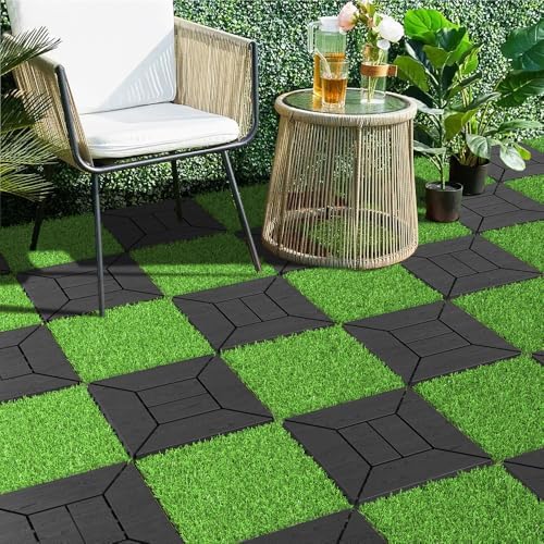 Plastic Interlocking Deck Tiles, 44 Pack, Non-Slip Patio Floor Decking Tiles - Image 5