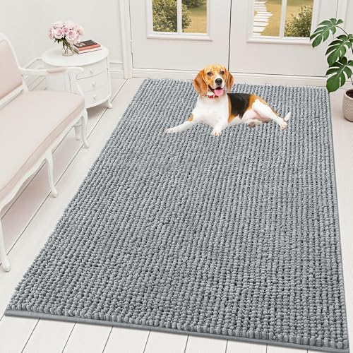OLANLY Dog Door Mat for Muddy Paws 70x46, Extra Absorbent Chenille Mud Mat by OLANLY