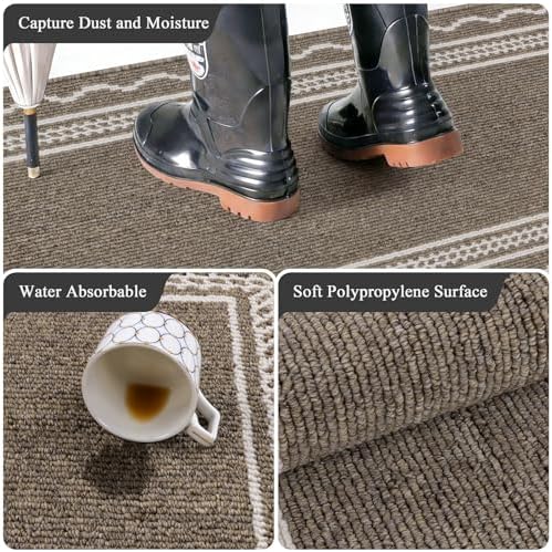 Ileading Hallway Runner Rug 2x6ft Kitchen Floor Mat Modern Geometric Non Slip - Image 4