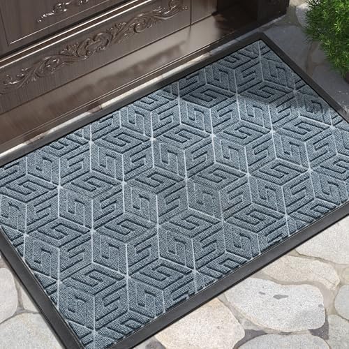 Yimobra Front Door Mat for Outside Entrance, Mix Blue by Yimobra
