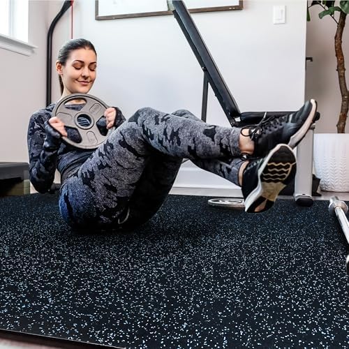 SUPERJARE 0.4'' Thick 48 Pcs 192 Sq Ft Rubber Top Exercise Equipment Mats - Image 3